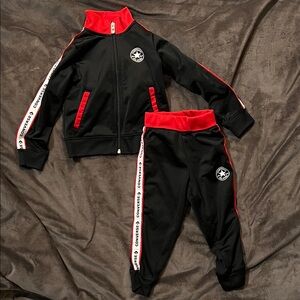 Converse Black & Red Logo toddler Track Jacket and Joggers 2T